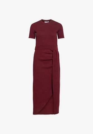 VILA, MIDI DRESS VIRAFFI SHORT SLEEVED - Robe fourreau - winetasting
