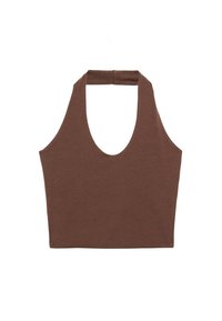 HALTER CROP - Linne - dark brown