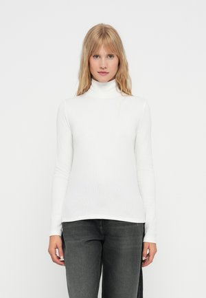 BRUSHED T NECK - Pikkade varrukatega topp - new off white