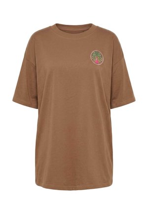 Studio Untold, PEACOCK BACK GRAPHIC TEE - T-shirt print - cocoa