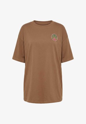 Studio Untold, PEACOCK BACK GRAPHIC TEE - T-shirt print - cocoa