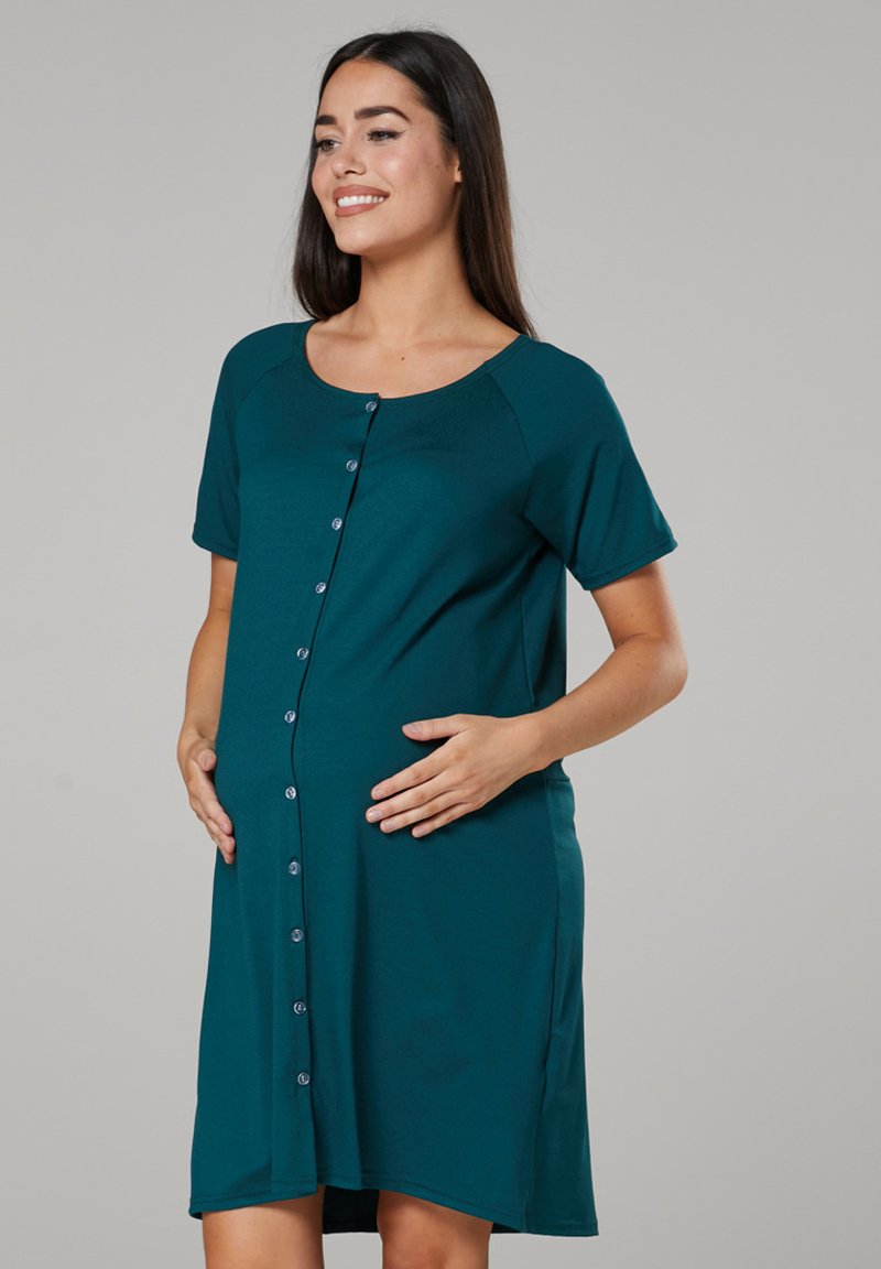 Happy Mama MATERNITY BREASTFEEDING FOR LABOUR Nightie dark green