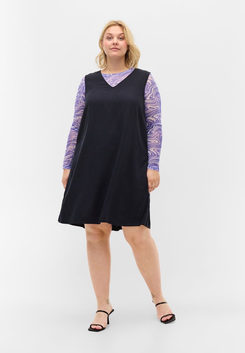 Damen Freizeitkleider | Zizzi SPENCER Freizeitkleid black/schwarz - MK28300 Damen Freizeitkleider | Zizzi SPENCER Freizeitkleid black/schwarz - MK28300