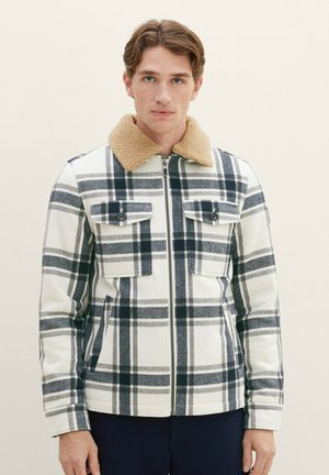 Lehká bunda - beige wool check