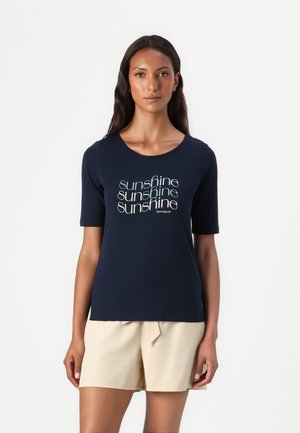 BASIC PRINT - Nyomott mintás póló - sky captain blue