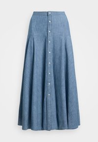 COTTON CHAMBRAY A LINE SKIRT - Fustă denim - chambray