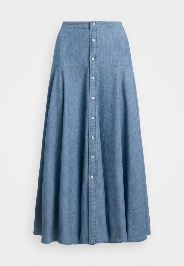 COTTON CHAMBRAY A LINE SKIRT - Denim skirt - chambray4