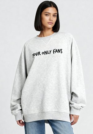 YOUR ONLY FANS EMBROIDERY SUPERHEAVY  - Sweater - mottled grey