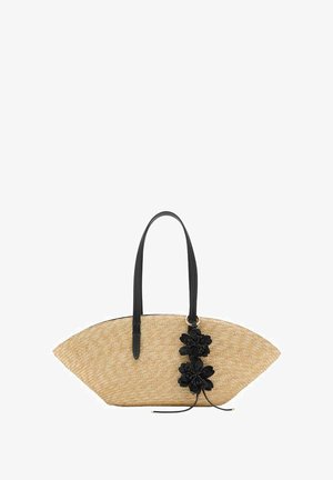 WITH FLOWER CHARM - Handbag - beige
