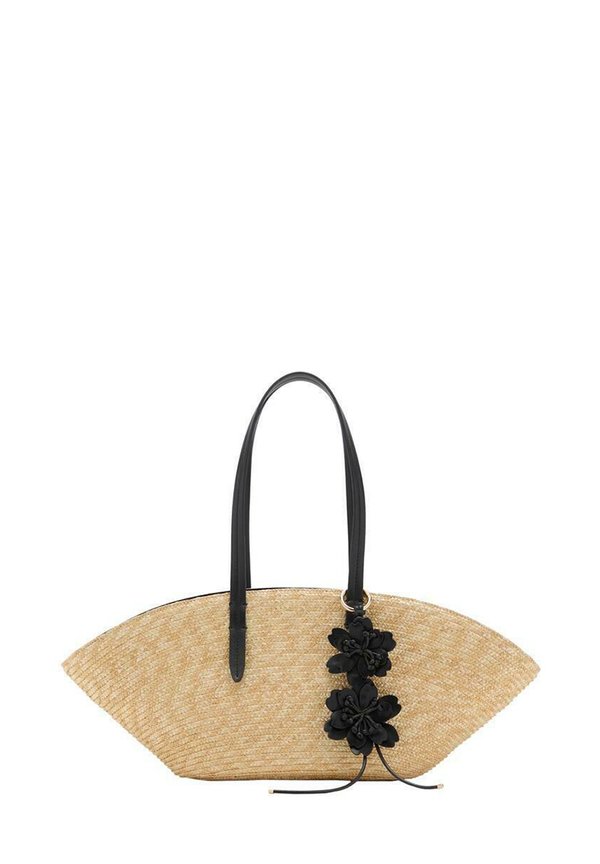 WITH FLOWER CHARM - Handbag - beige