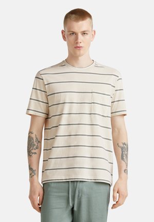 STRIPED - Print T-shirt - beige
