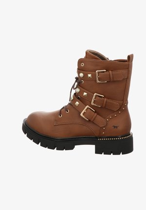 Platform ankle boots - cognac