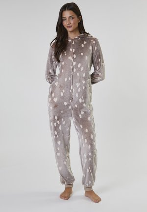 Loungeable ALL IN ONE REINDEER LUXURY ONESIE - Pijama - taupe