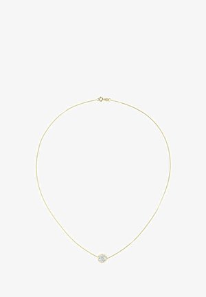 Kuldkaelakee, mille keskel on ümmargune ripats läbipaistev kiviga. Kett on õhuke ja sile, kinnitatav luku abil.