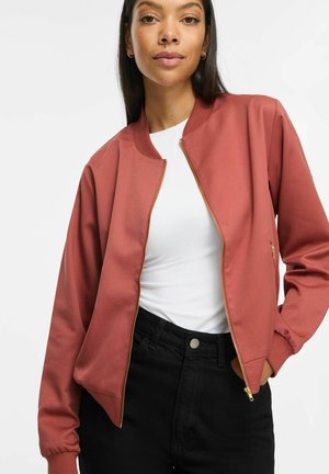 VILA BOMBER JACKET VIBUBBLE ZIPPER - Sweat zippé - marsala