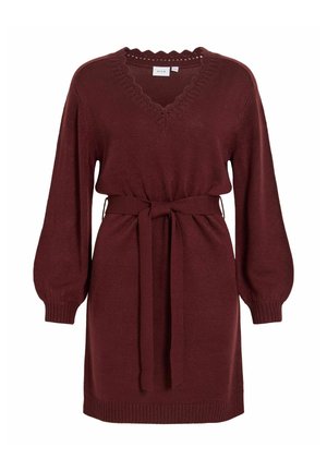VILA, KNITTED DRESS VINOA LONG SLEEVED - Robe pull - port royale
