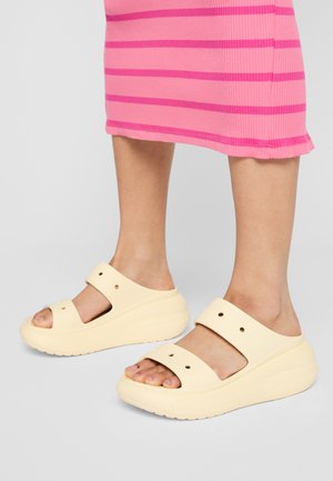 CRUSH UNISEX - Heeled mules - buttercream