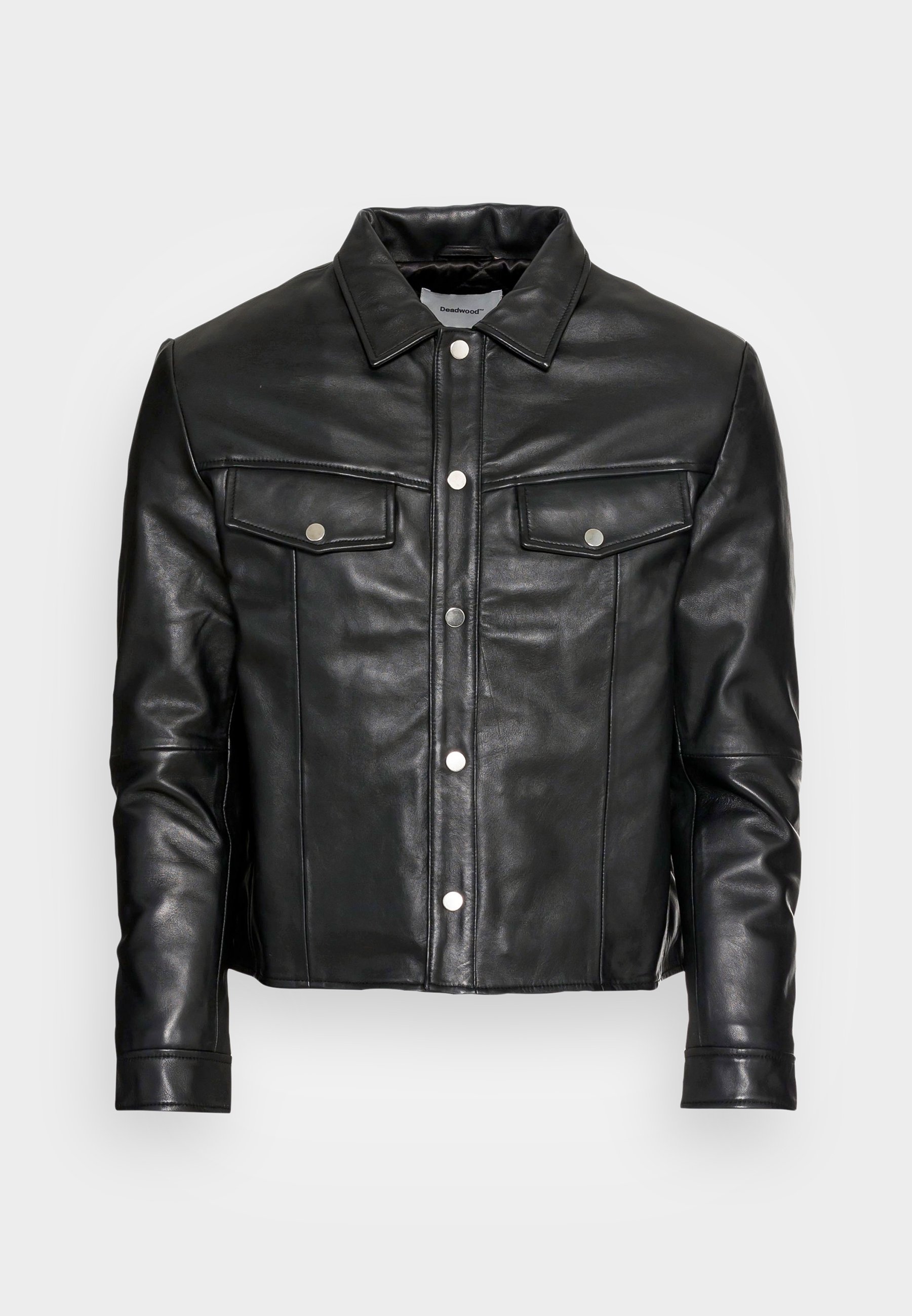 Deadwood Leather jacket - black - (Pre-owned) - Zalando