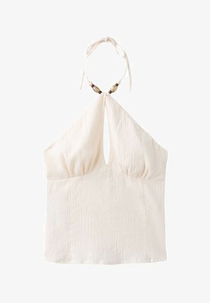 Stradivarius, REGULAR TOP WITH BEAD DETAIL - Top - mottled light brown