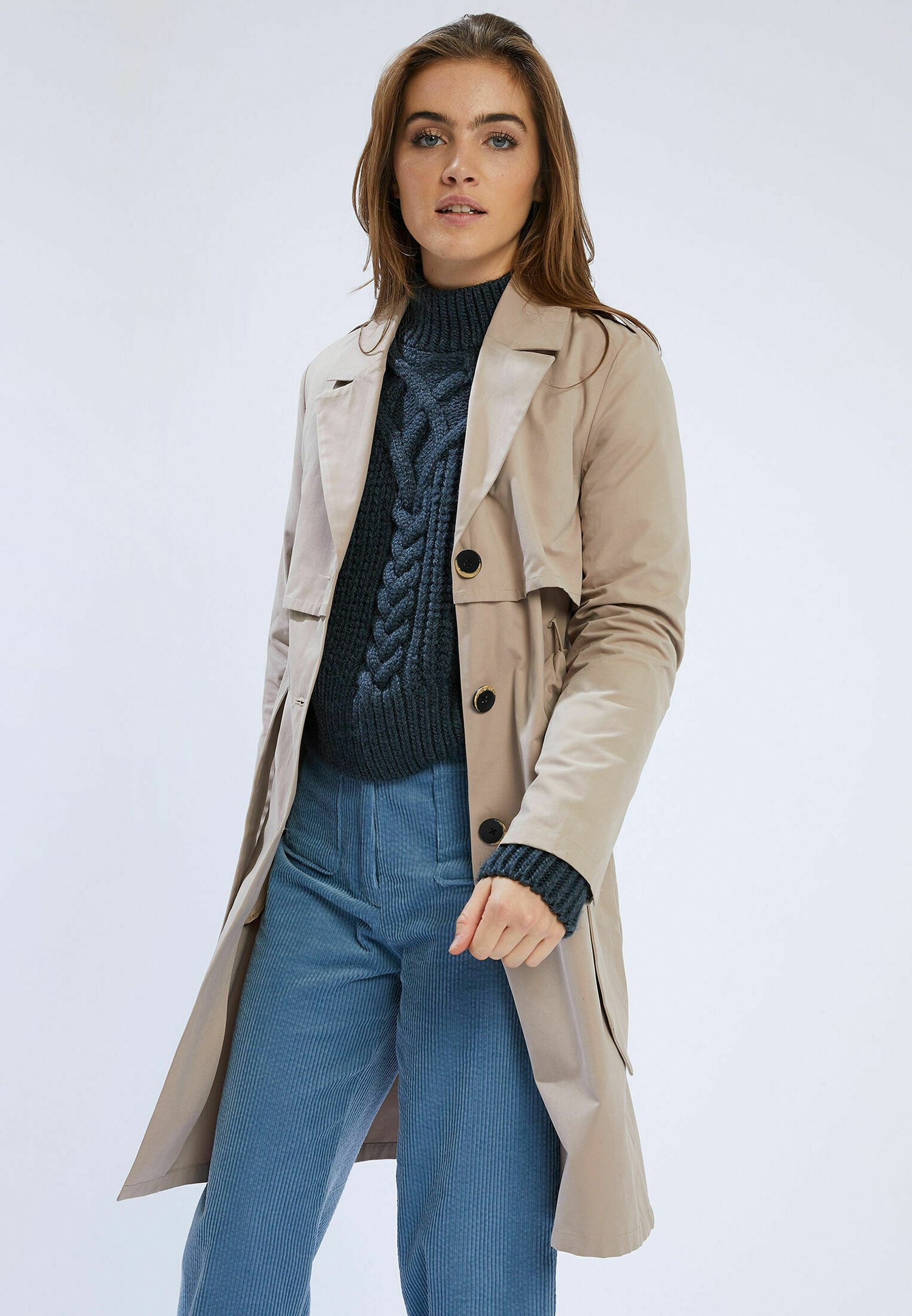 Mujer Gabardina Larga Beige | Abrigo Pimkie · AFRI Investment