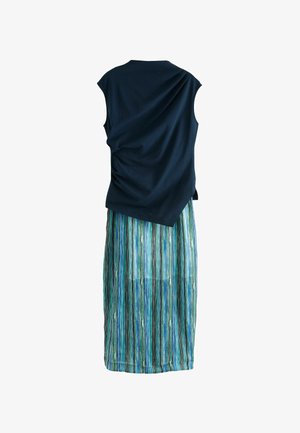 Next, REGULAR FIT - 2 IN 1 SHEER SKIRT MIDI DRESS . - Maxi šaty - blue stripe