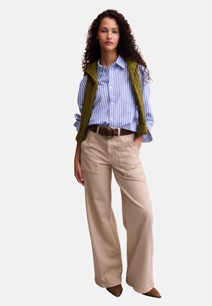 PIOMBO, DENIM WIDE-LEG JEANS - Wide leg - beige