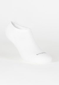 Calcetín blanco hasta el tobillo confeccionado en una mezcla de algodón, con una textura suave y un puño elástico. Logo "CALZITALY" impreso en la suela.