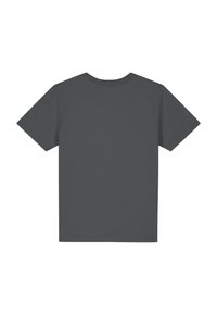 Donkergrijze T-shirt met korte mouwen, gemaakt van zacht katoen, met een ronde hals en een eenvoudig ontwerp zonder zichtbare logo's of patronen.
