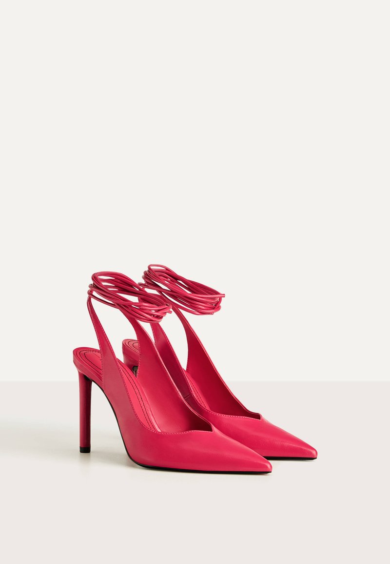 Bershka Mit Offener Ferse Zum Schnuren High Heel Pumps Neon Pink Neonpink Zalando De