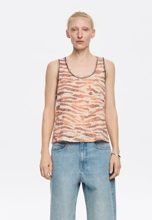 DEVORÉ  - Top - zebra watercolor marron