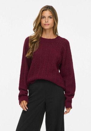 VILA, KNITTED PULLOVER VITULI ROUND NECK - Jumper - port royale