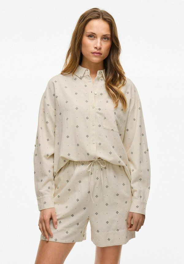 LANGARM - Hemdbluse - light natural melan