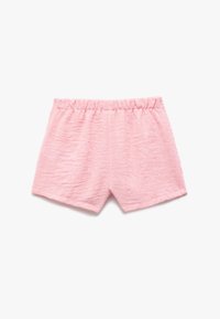 Lichtroze shorts van gestructureerde stof, met een elastische tailleband en een losse pasvorm met een rechte snit.