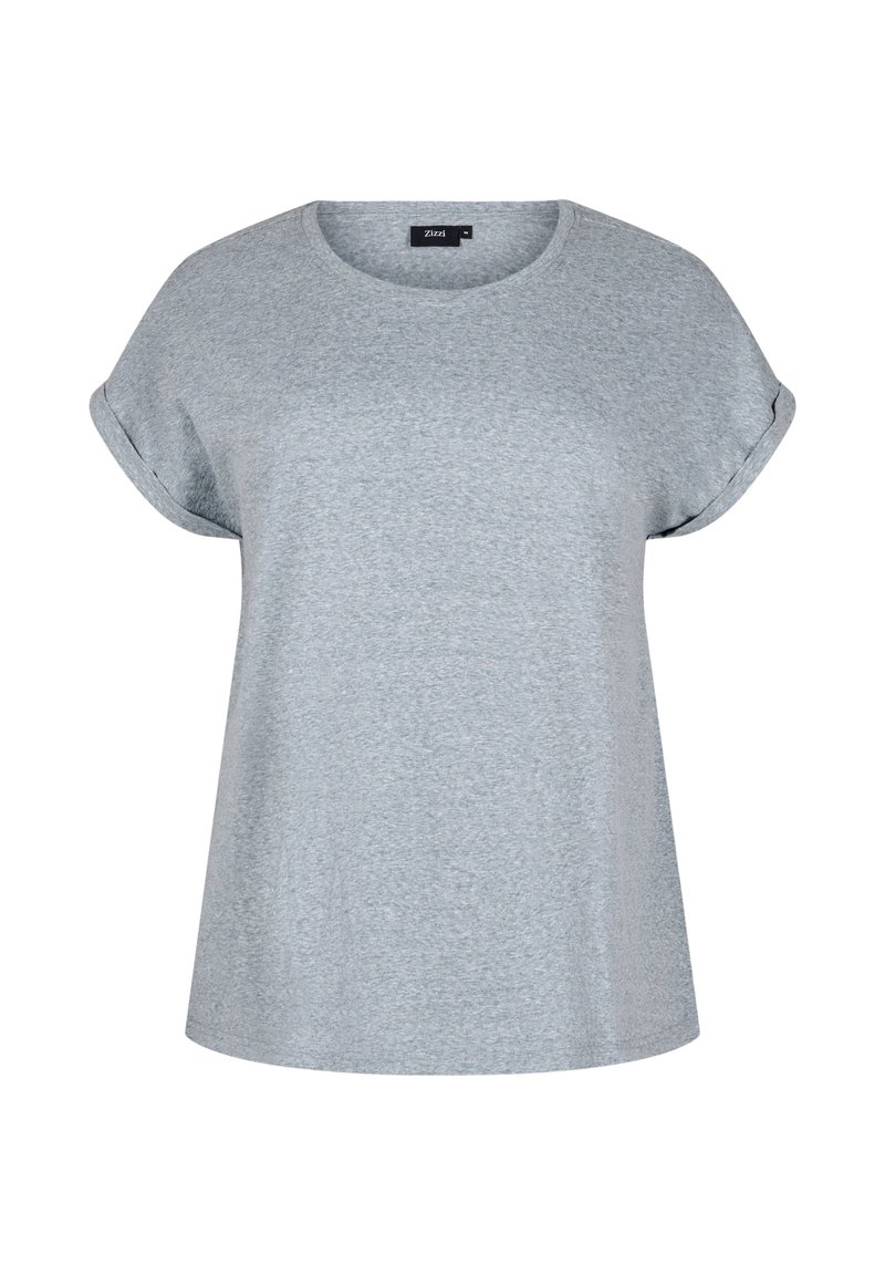 Zizzi T-shirt basic lichtgroen gemêleerd