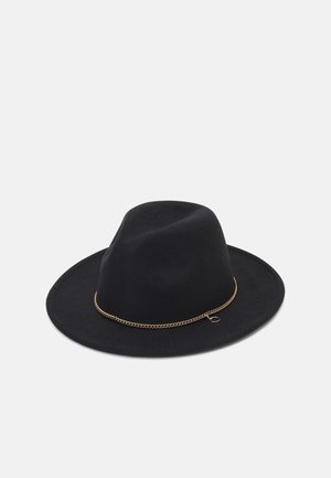 GOLD CHAIN FEDORA HAT - Sombrero - black
