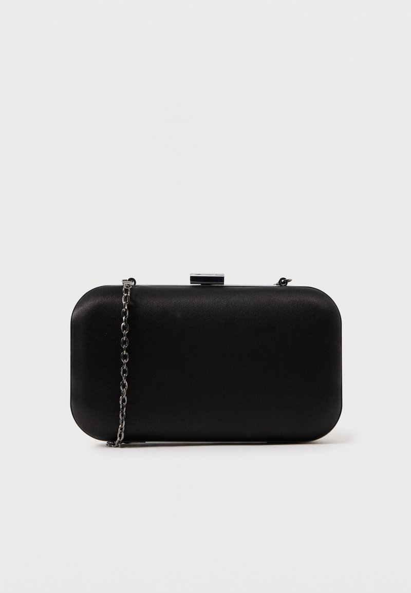 Juodas stačiakampis rankinukas, pagamintas iš lygaus matodalo. Turi nuimamą grandinėlę ir metalinį sagtį viršuje. Paprastas dizainas su suapvalintais kampais.