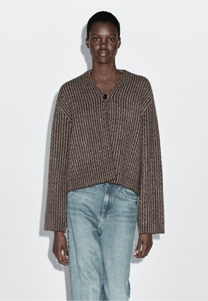 Massimo Dutti PINSTRIPE - Cardigan - beige