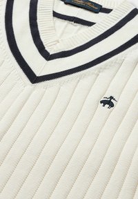 LOGO EMBROIDERED TENNIS V-NECK - Maglione - white