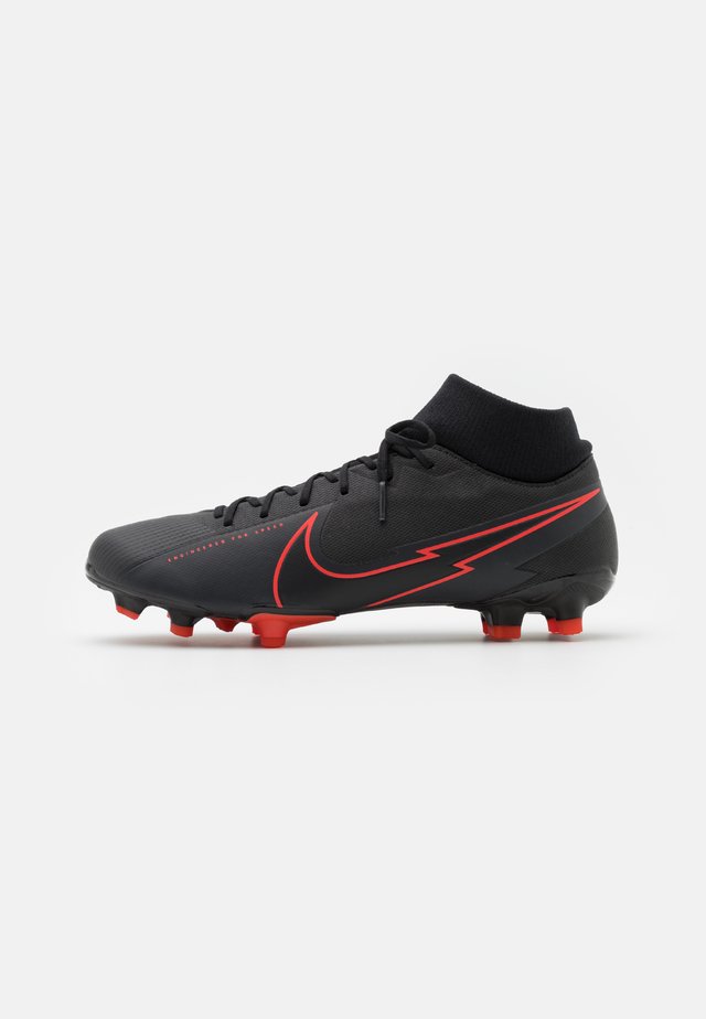 MERCURIAL 7 ACADEMY FG/MG - Fußballschuh Nocken - black/dark smoke grey