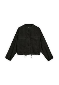 CHECKED - Leather jacket - black