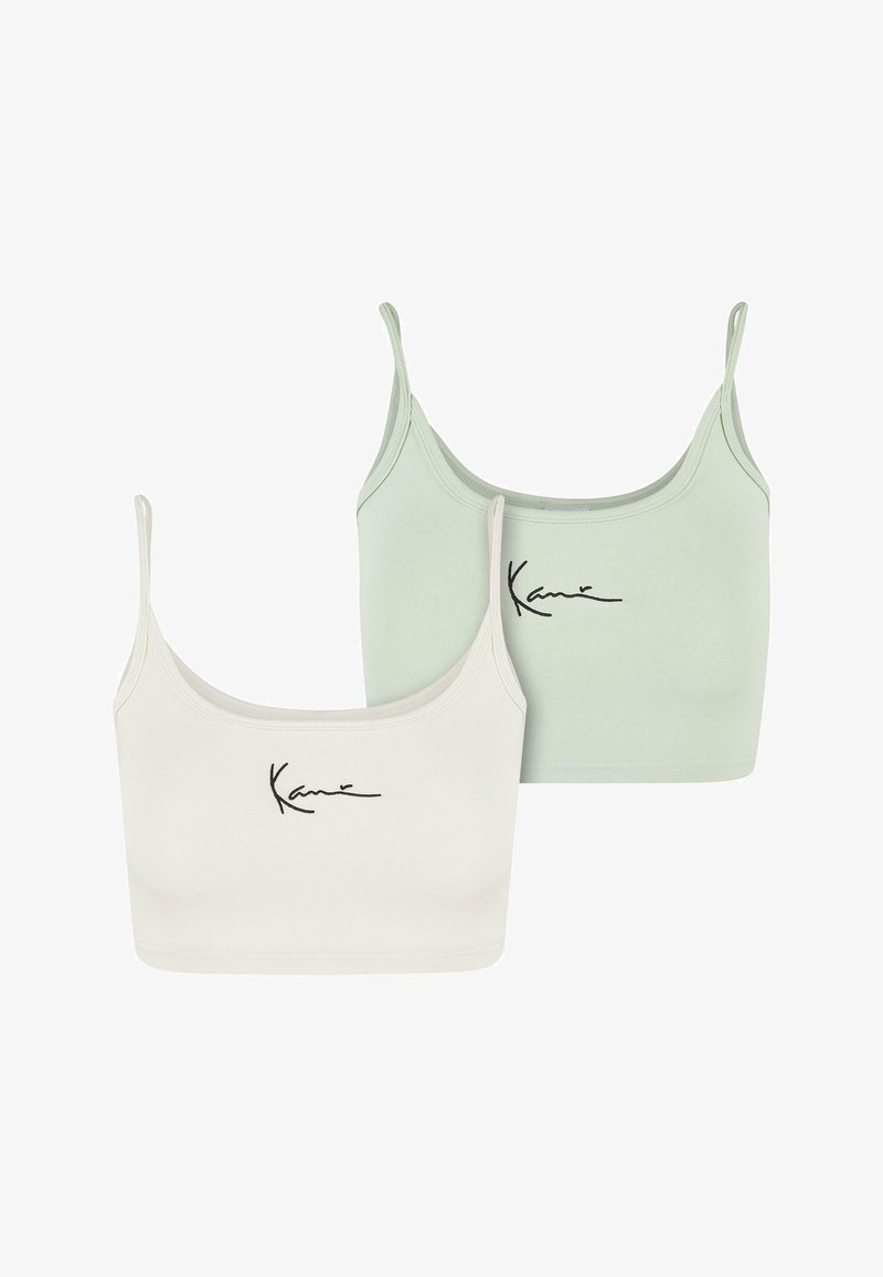 Karl Kani SMALL SIGNATURE 2-PACK ESSENTIAL CROP - Topp - off white mint
