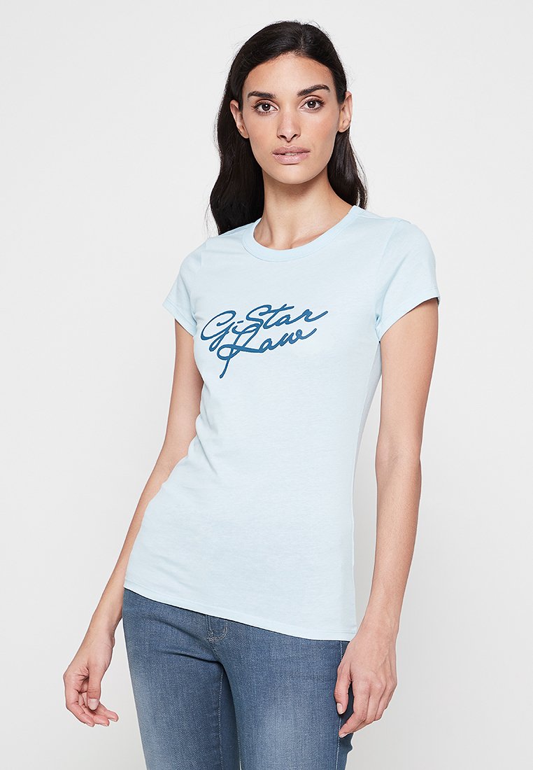 G-Star T-shirt print lichtblauw