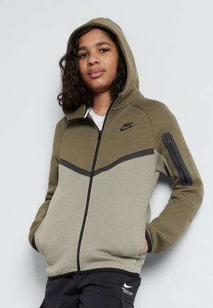 UNISEX - Zip-up sweatshirt - light army/medium olive/black