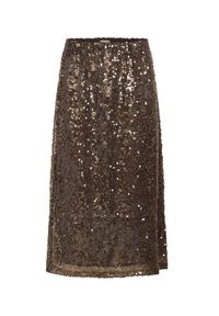 ZIGGY SEQUIN - A-vonalú szoknya - black coffee cc