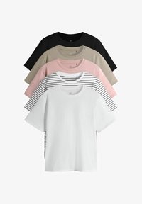 Ausgewählt, black/neutral blush pink/cream stripe