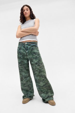 JAYA CAMO - Blugi evazați - khaki