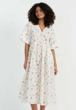 V NECK ETOILE SUMMER MIDI SUN  - Blusenkleid - cream