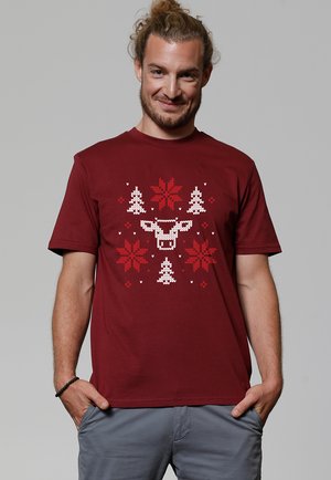 CHRISTMAS WITH LOVE - T-shirt print - burgundy