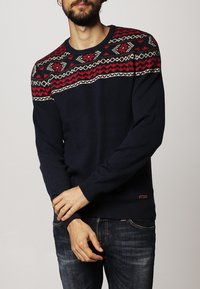 Pier One Stickad tröja - dark blue