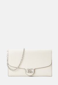 Lauren Ralph Lauren LEATHER MEDIUM ADAIR CROSSBODY - Kuvertväska - soft white